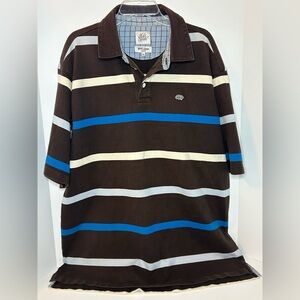 Ecko Unlimited mens short sleeve brown white blue short sleeve polo size XXL